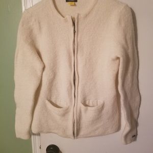 Cabelas 100% wool full zip sweater